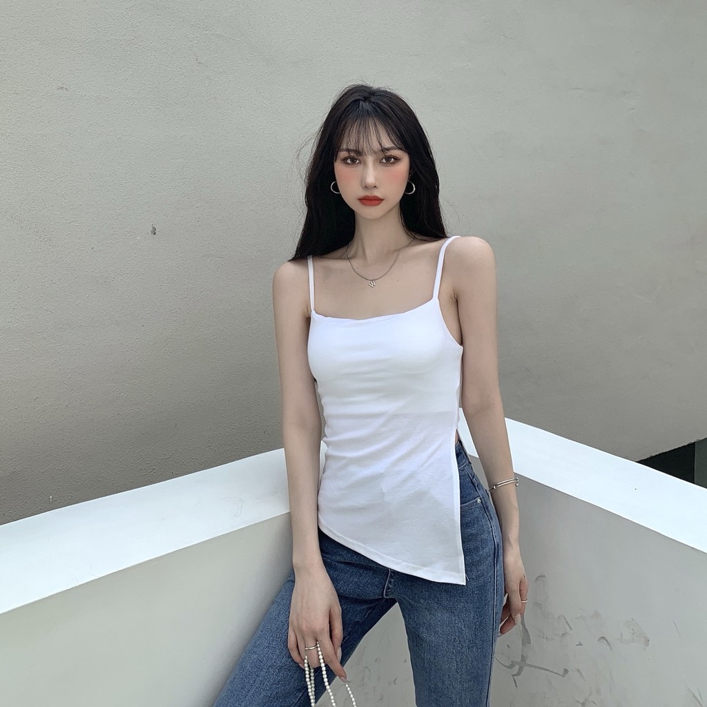 Cocory vn Thời Trang Áo Nữ Màu Trơn Có Đệm Ngực Gợi Cảm