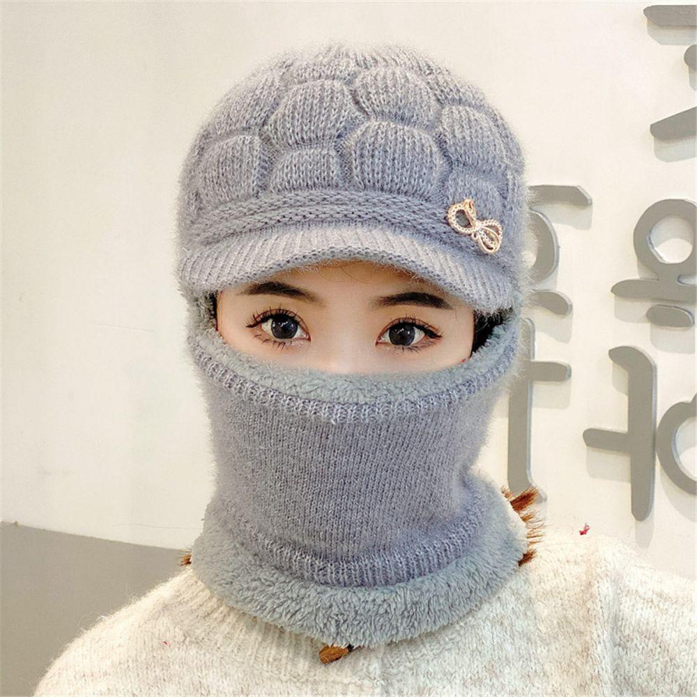 Future Mũ Len Lông Cừu San Hô Chống Gió Thời Trang Mùa Đông Cho Nữ Khi Đi Xe Đạp