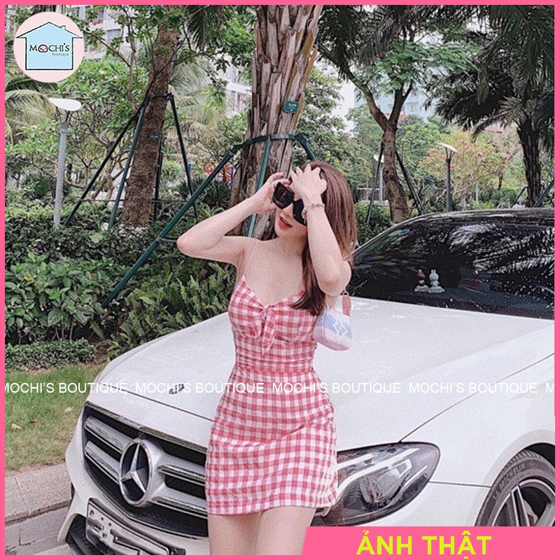 Váy đầm 2 dây caro chân váy chữ A tôn dáng tôn da,  mẫu váy hè nữ đi biển đi chơi đều đẹp- M066 | BigBuy360 - bigbuy360.vn