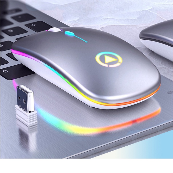 Chuột Không Dây A2 Pro, Chuột Máy Tính Không Tạo Tiếng Ồn, Sạc Được Pin, Hiệu Ứng Đèn Led RGB