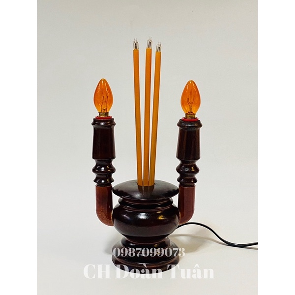 Lư nhang điện bàn thờ - Gỗ tràm