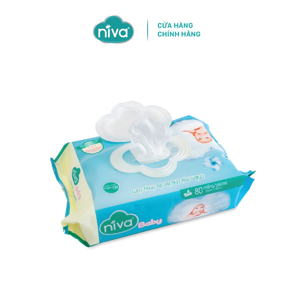 Khăn Ướt Đa Năng Không Mùi Niva Gói 80 Tờ Tiện Dụng, Diệt Khuẩn, An Toàn Cho Trẻ Sơ Sinh Phụ Nữ Mang Thai