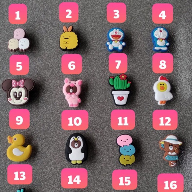 [ STICK 2D ĐẸP] Sticker siêu dễ thương, JIBIT, jibit gắn dép cá sấu