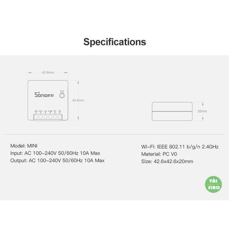 Công tắc thông minh SONOFF MINI WIFI - Công Tắc Đảo Chiều Dùng Cho Cầu Thang