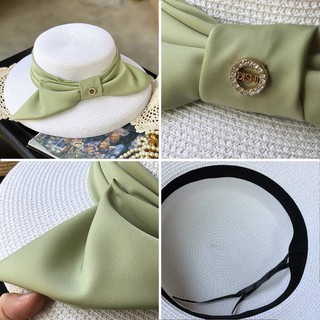 [Mã FATPBAU2 giảm 40K đơn 150K] Mũ chuông cói cước nơ lụa to cao cấp