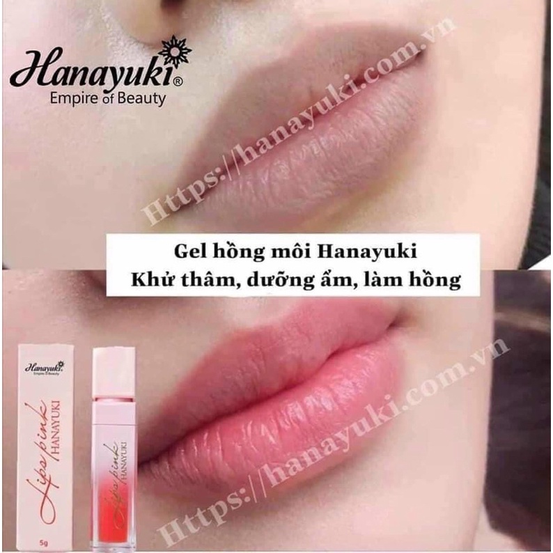 Son Dưỡng Hồng Môi Lips Pink Hanayuki Dưỡng Môi Căng Bóng Cam Kết Chính Hãng Hộp 5g