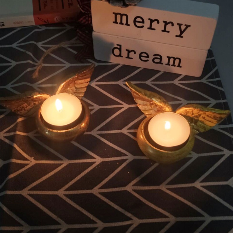 Giá Đỡ Nến Hình Đôi Cánh Thiên Thần Bằng Nhựa Resin Trang Trí Nhà Cửa / Tiệc Cưới