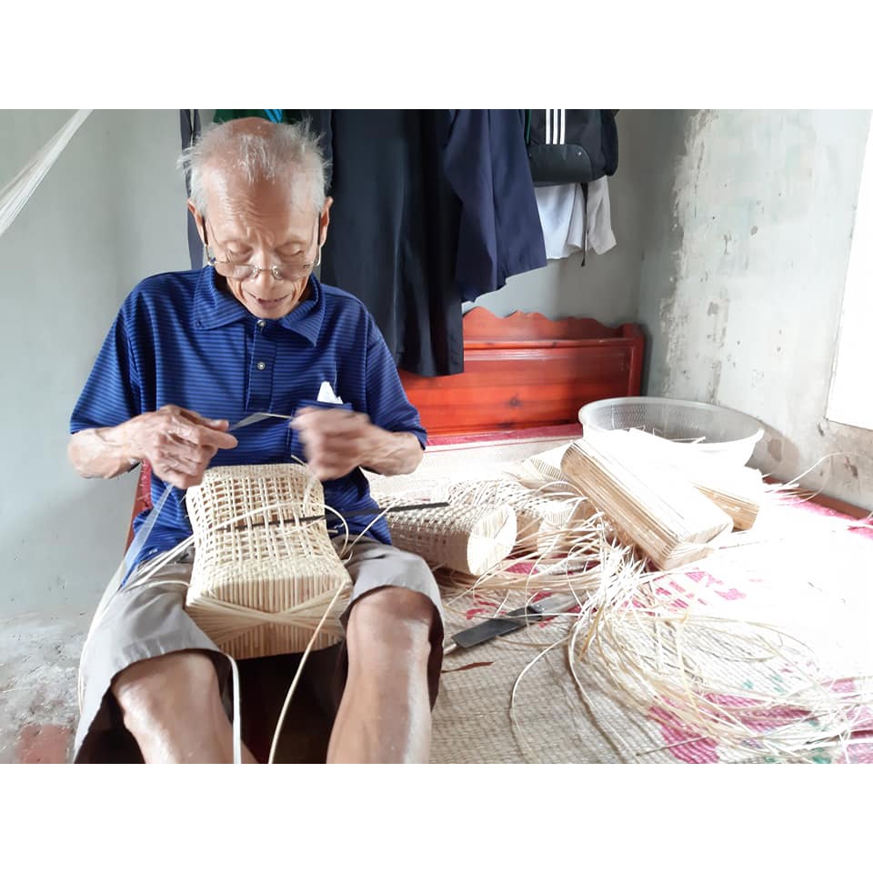 Gối mây tre đan làng nghề Phú Vinh BAMBOO ECO , chất liệu tự nhiên thoáng mát