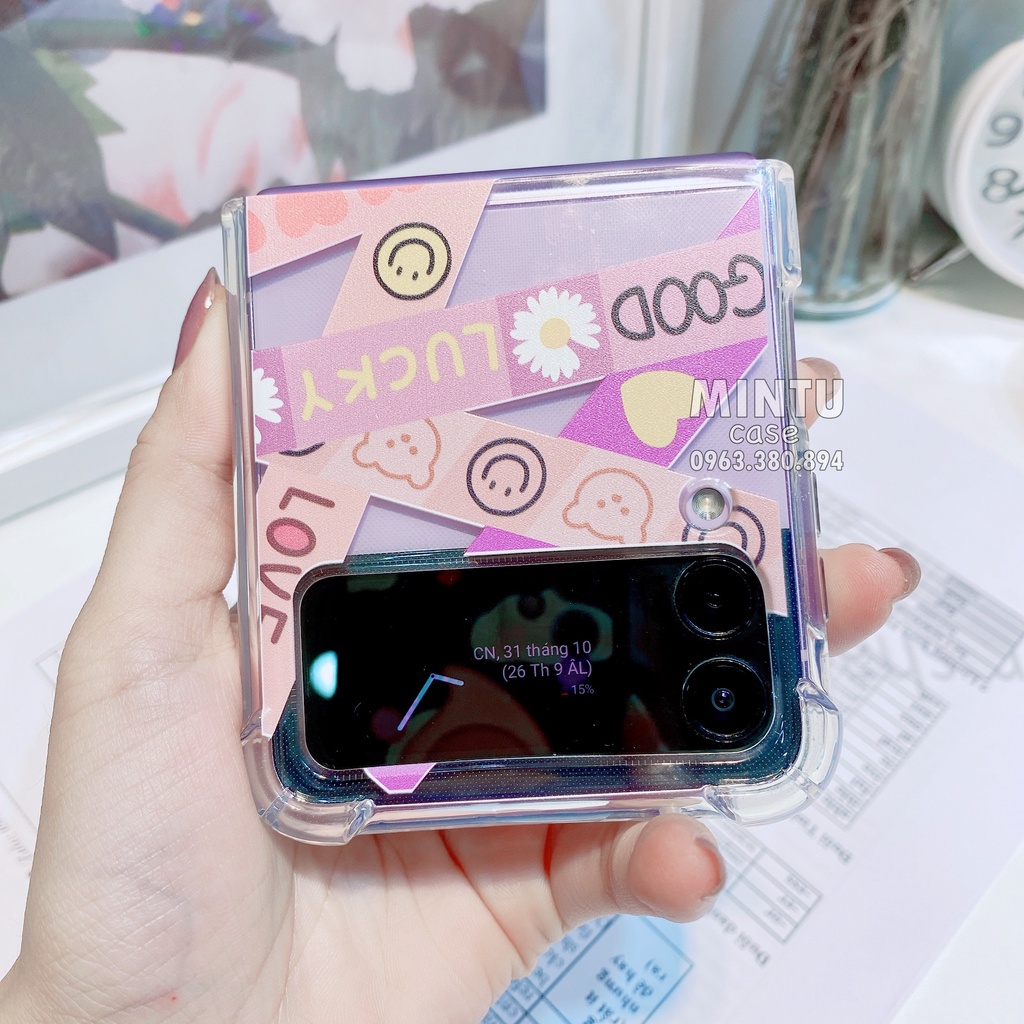 Ốp Samsung Galaxy Z Flip4 5G / Z Flip 4 / Z Flip3 5G / Z Flip 3 trong suốt mẫu dễ thương - ZF10