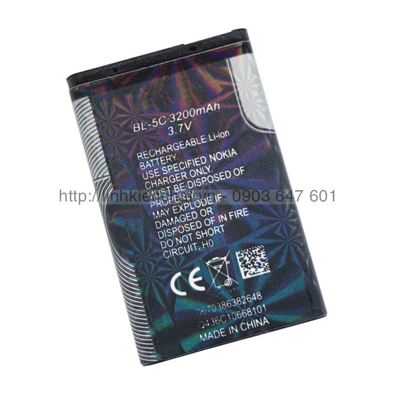 Pin Nokia 1110i 1100 1280 N70 N71 N91 E60 E50 C2 7610 2700 2730 6030 6108 6230i 6270 3200mAh Zin Cao Cấp