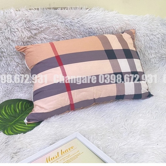Ruột gối nằm mẫu kẻ vàng ruột gối bông gòn kích thước 45x65cm