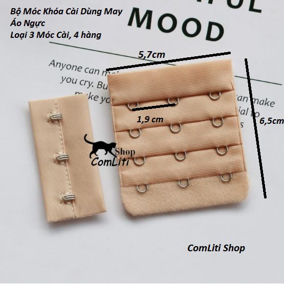 Phụ Kiện May Áo Ngực Bộ Móc Khóa Cài Loại 3 Móc Cài