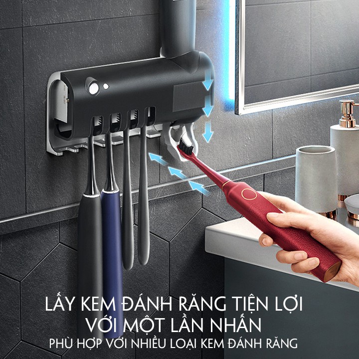 Giá treo bàn chải Kem đánh răng khử khuẩn tia UV công nghệ cao Châu Âu