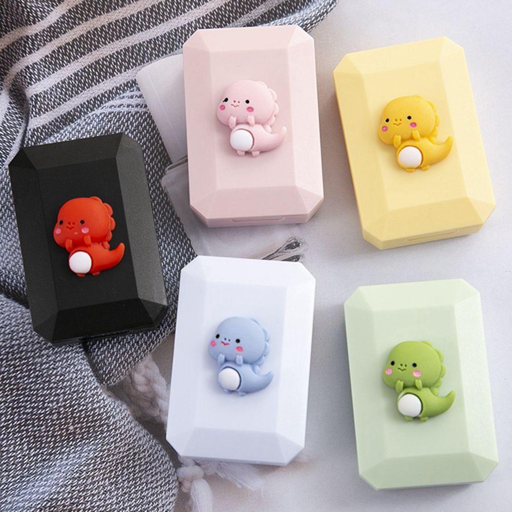 Hộp Đựng Kính Áp Tròng Bằng Nhựa Chống Nước In Hình Hoạt Hình Có Gương Soi Cho Nữ