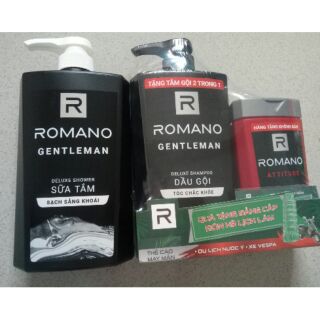 Combo Dầu gội và Sữa Tắm Romano Gentleman 650g ( như hình)