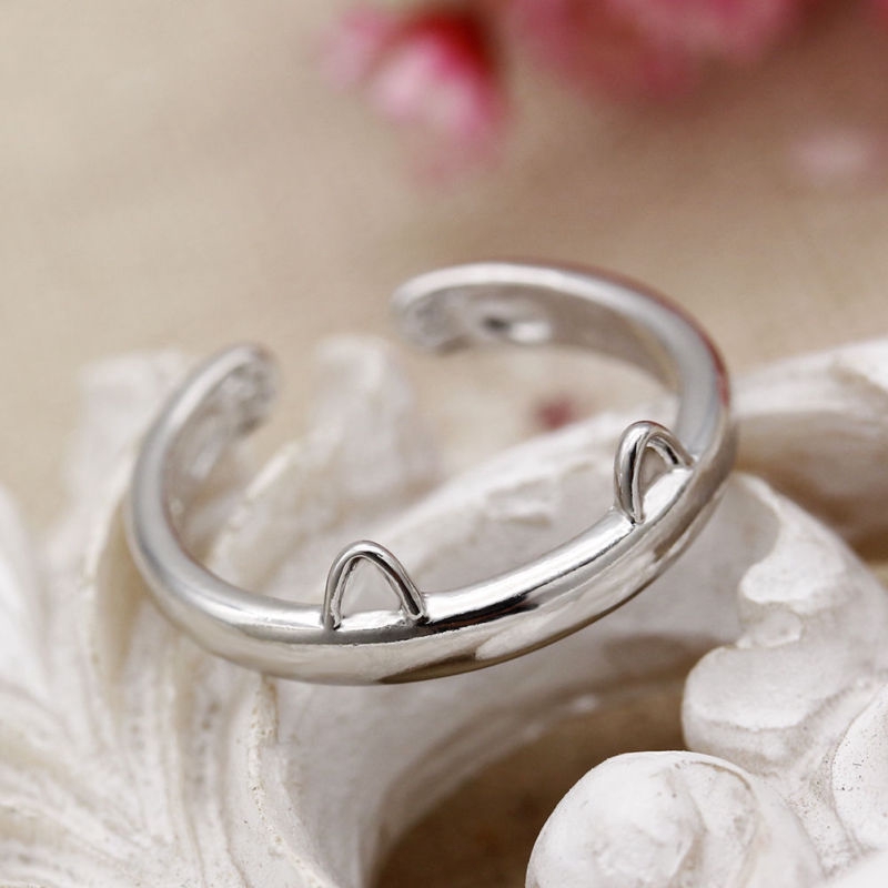 Nhẫn Hợp Kim Hình Tai Mèo Xinh Xắn Cho Nữ