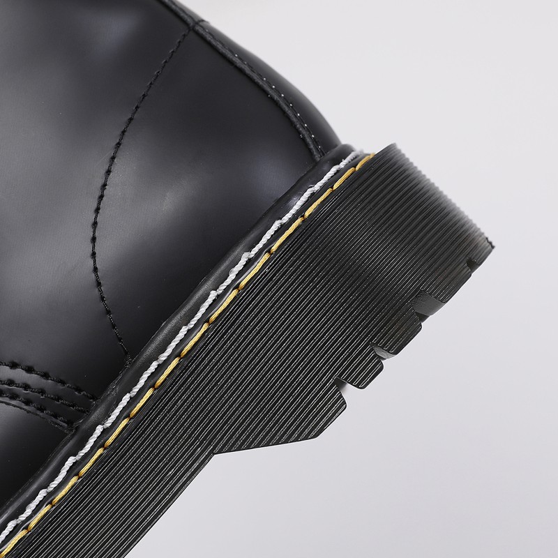 Giày bốt martin bằng da thật đế bằng thời trang đi mô tô cho nam và nữ