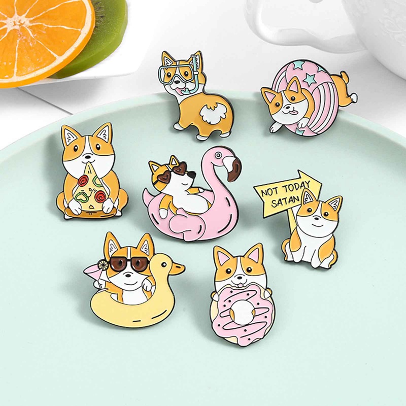 Ghim cài áo hình chó con dễ thương tiện dụng