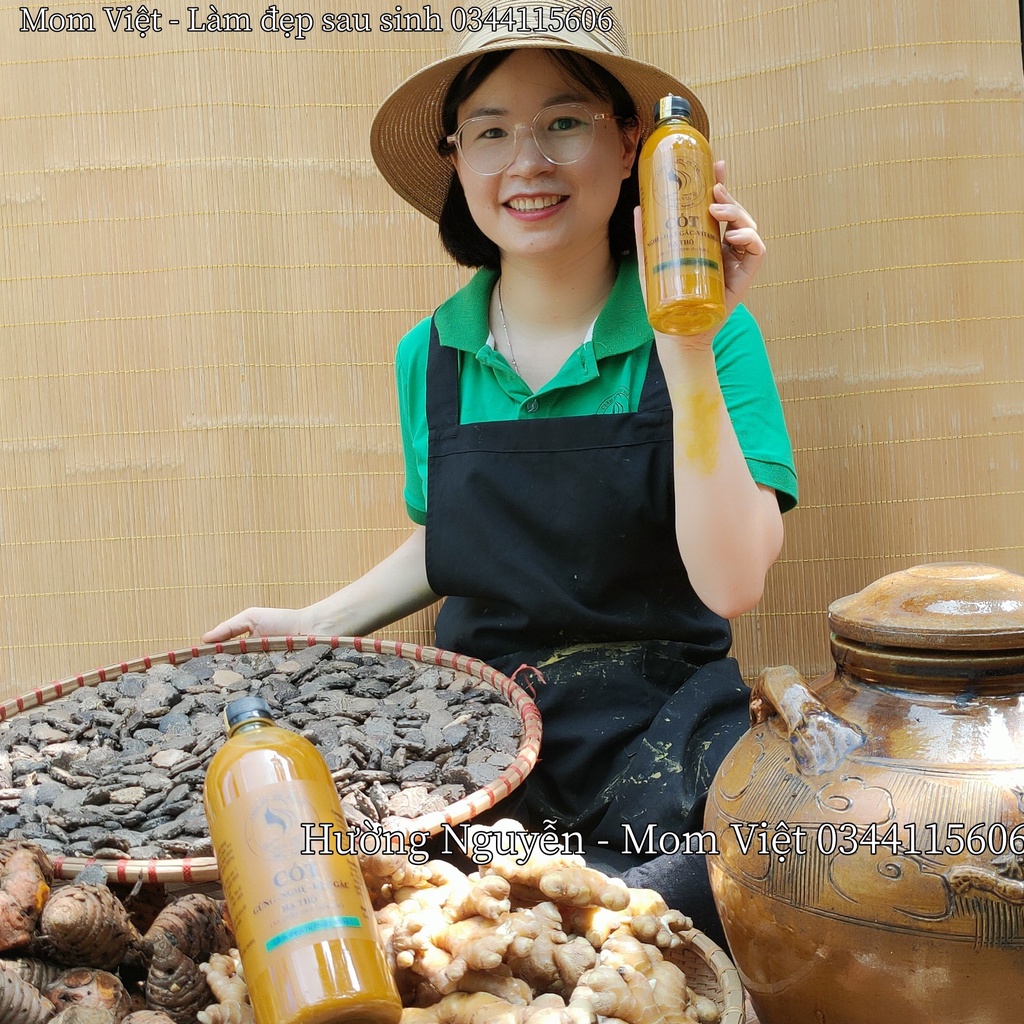 Rượu gừng nghệ hạ thổ sau sinh, Nghệ gừng hạt gấc hạ thổ momviet cho mẹ sau sinh và mẹ bầu 1 BODY + 0.5 FACE