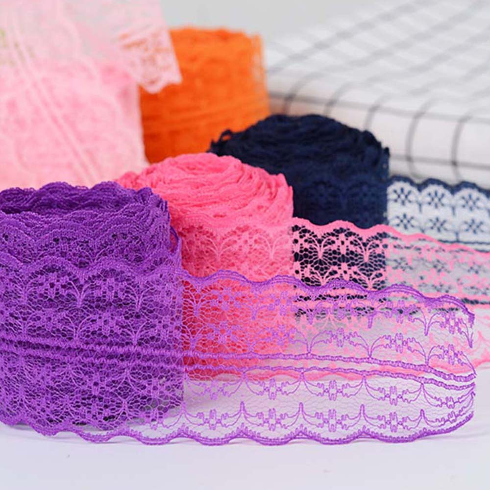 Cuộn Dây Ruy Băng Ren 4.5cm 10m Dùng Trang Trí Thủ Công