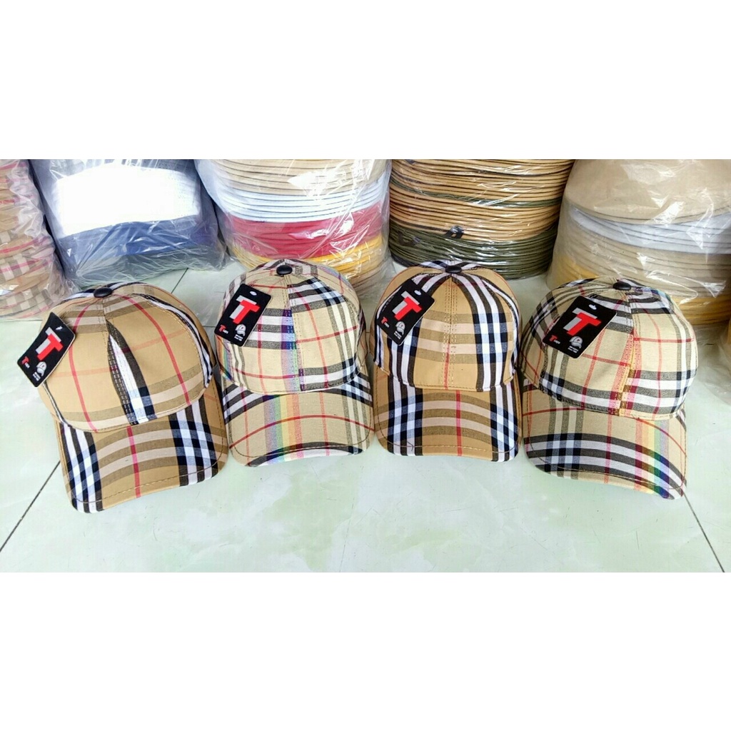 mũ lưỡi trai kẻ bbr -Nón kết kaki phong cách bụi, rẻ