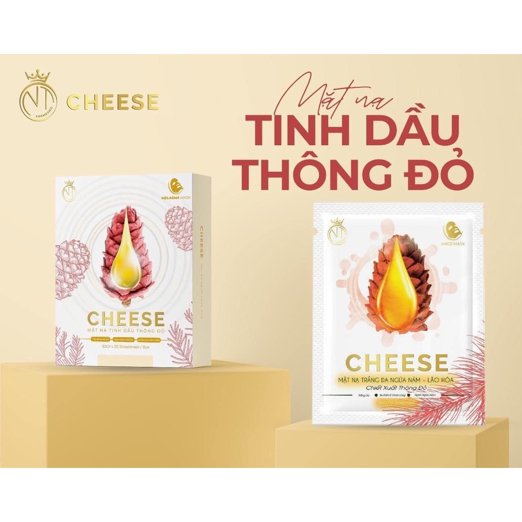 [Chính Hãng] Mặt Nạ Tinh Dầu Thông Đỏ Cheese - Mặt Nạ Thông Đỏ Trắng Da Ngừa Nám Chống Lão Hóa NT Cosmetics