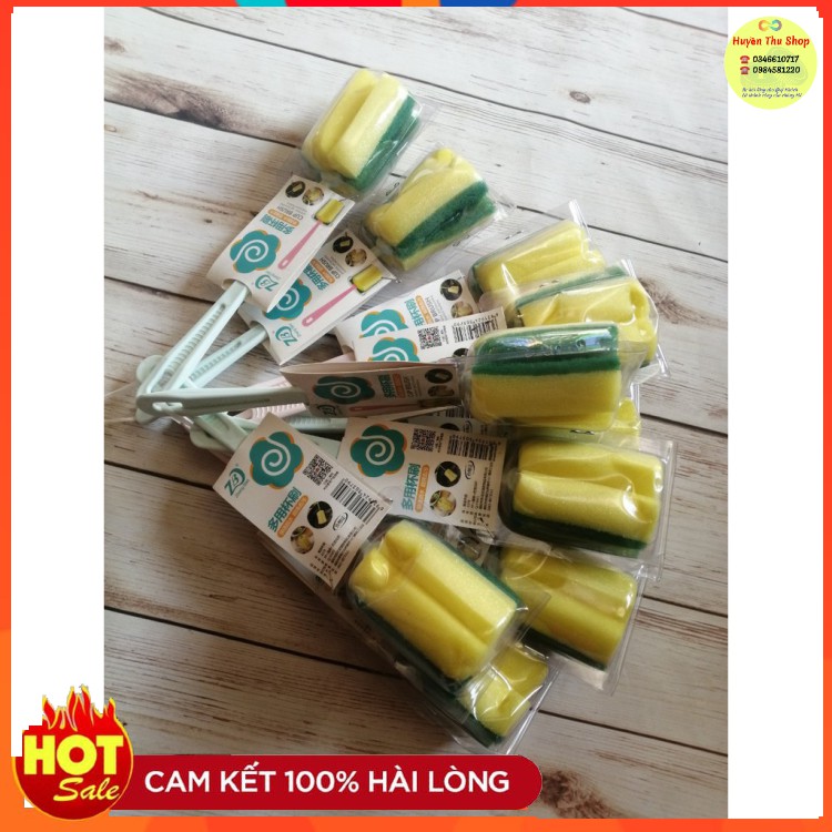 Cây cọ rửa cốc chén bình sữa mút xốp đa năng tiện dụng No0379