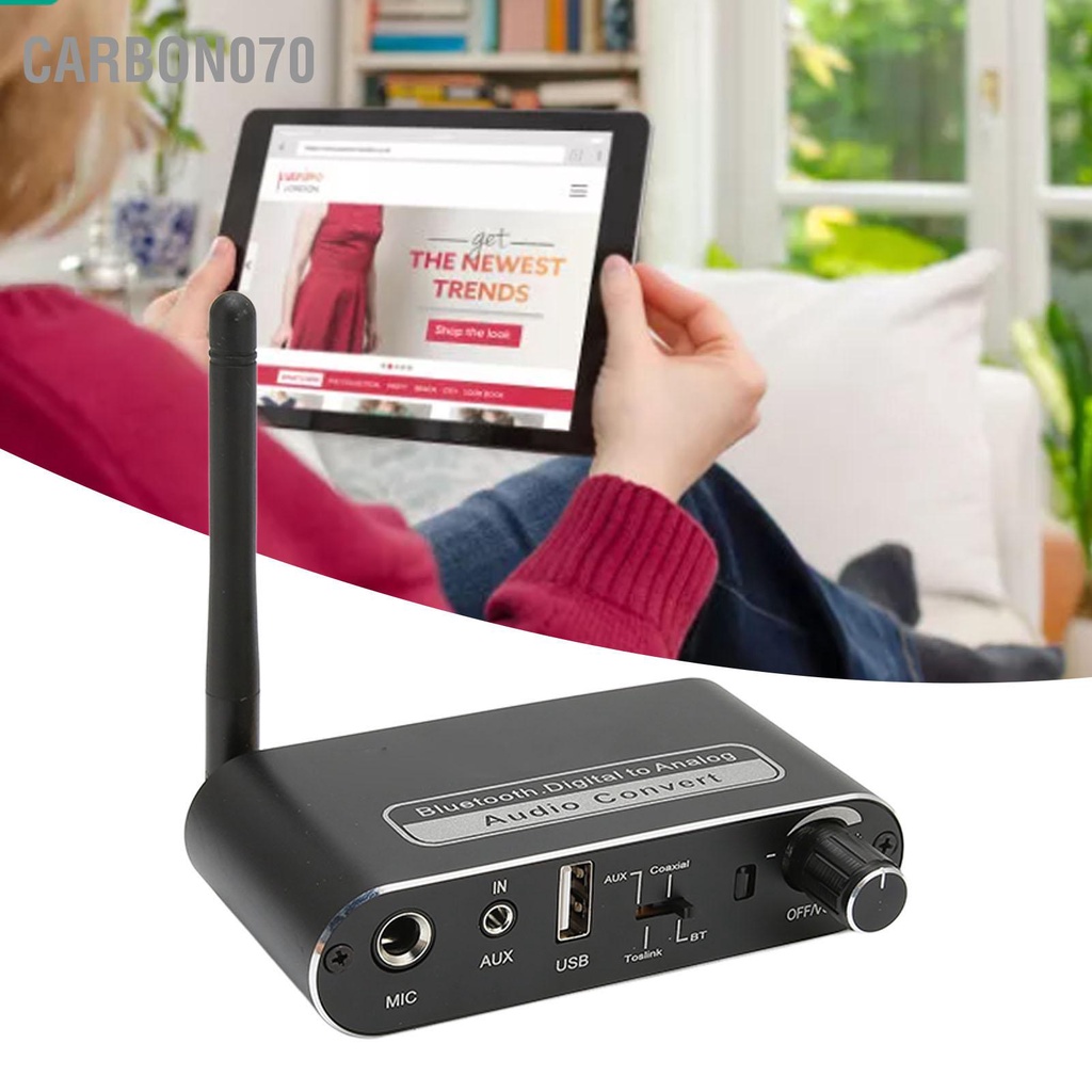 Carbon070 Bộ khuếch đại kỹ thuật số Bluetooth 5.1 HiFi Stereo Analog to Digital Converter có Mic cho Hệ thống rạp hát loa gia đình