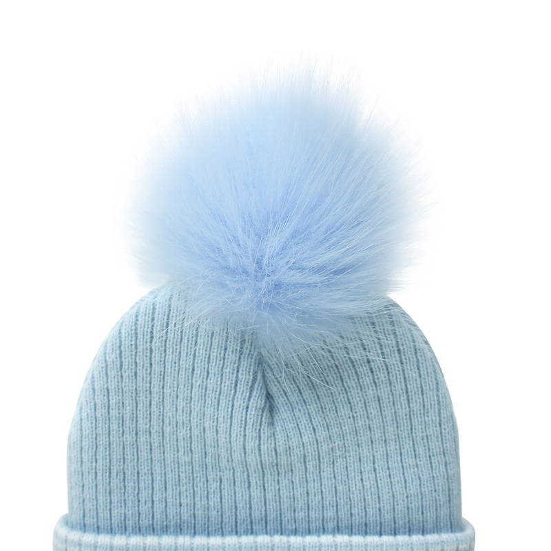 Mũ beanie Cotton Phối Cục Bông Pompom Dành Cho Bé Trai Và Bé Gái