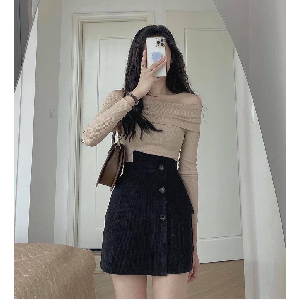 Áo len tăm trễ vai tay dài Ulzzang Likano CRT87 | BigBuy360 - bigbuy360.vn