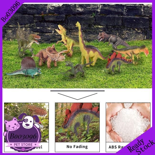 Dinosaur Toys Simulation Figure Activity Play Mat Educational Realistic Dinosaur Playset Adventure Mat with Trees for Creat Animal World Include T-Rex Triceratops for Kids Boys Girls