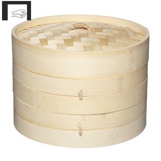 World of Flavours Bamboo Steamer Basket, 2 Tier, 20 cm