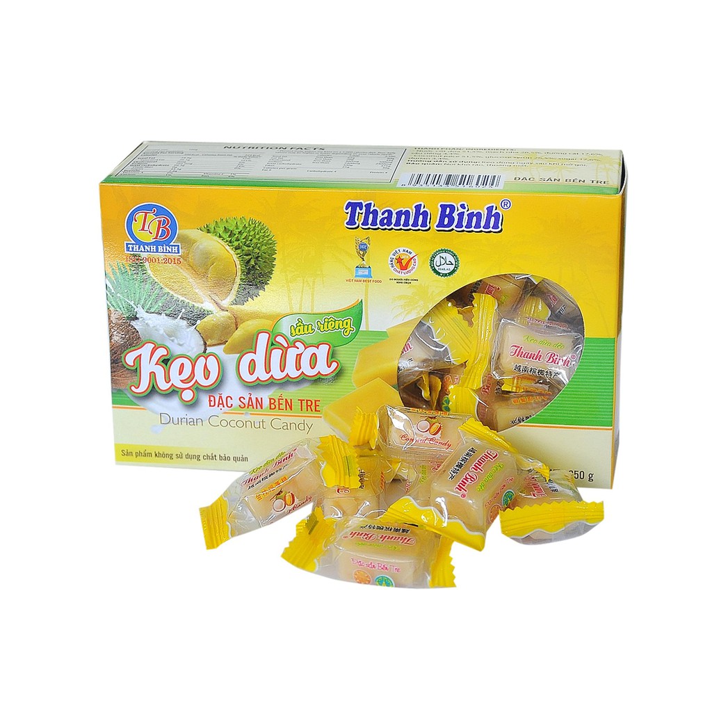 Kẹo dừa VÀ Kẹo chuối tươi Thanh Bình hộp 250g