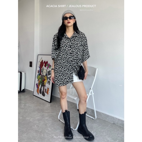 Áo sơ mi nữ, áo sơ mi Acacia họa tiết da báo Jealous Product 6032