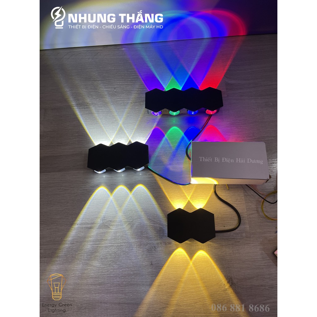 Đèn Hắt Tường Chống Nước 2 Đầu Chiếu Sáng DT-2269 4W-6W Ánh Sáng Trắng/Vàng/Nhiều Màu - Chip Led Siêu Sáng-BH 1 Năm