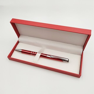 Bút kim loại bấm vỏ màu đỏ