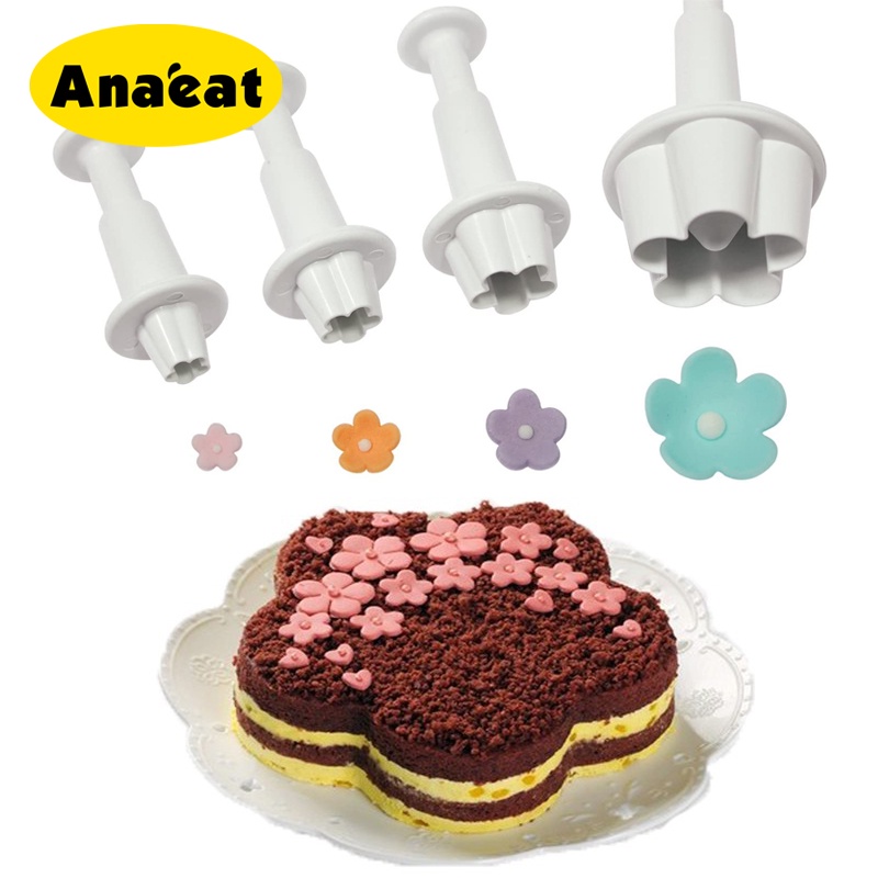 Bộ 4 khuôn cắt bánh Anaeat dạng ấn tự làm thủ công