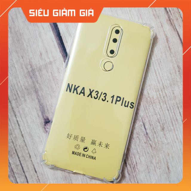 Ốp lưng Nokia X3 / 3.1 Plus dẻo trong chống sốc 4 cạnh cao cấp