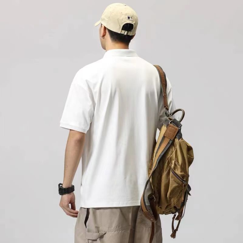 Áo Thun Polo Ngắn Tay Form Rộng Phong Cách Hàn Quốc Dành Cho Nam