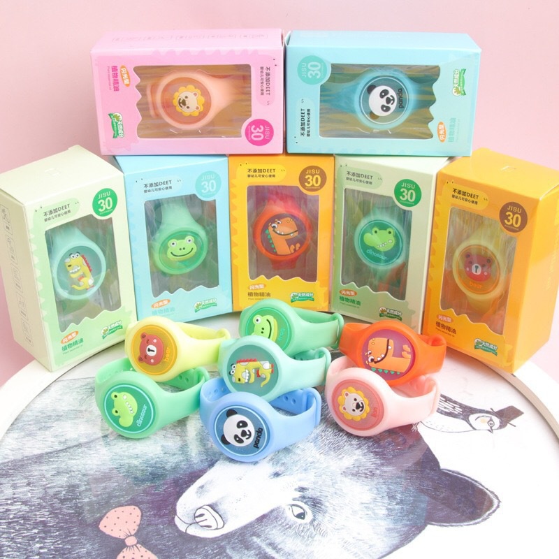 Đồng Hồ Tình Dầu Đuổi Muỗi Phát Sáng Hoạt Hình Dễ Thương