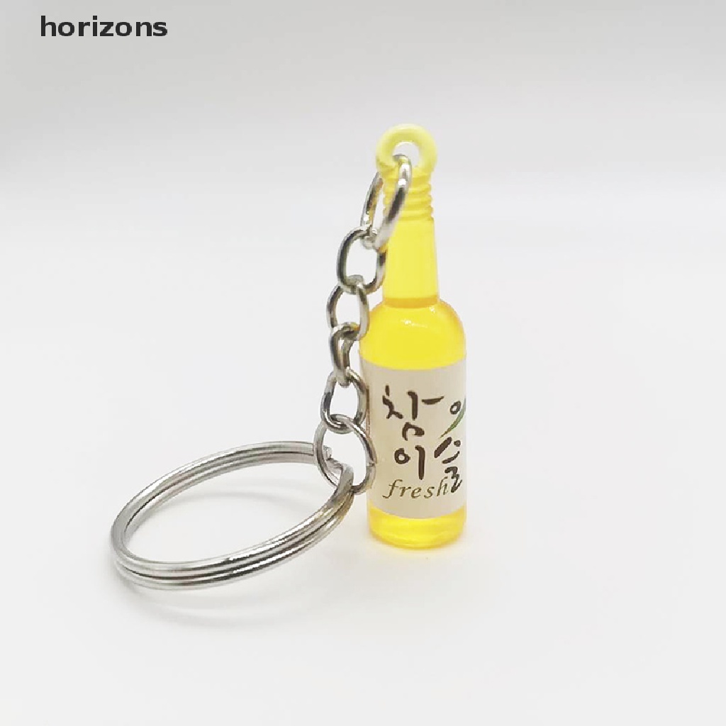 Móc khóa resin hình chai bia / rượu độc đáo phong cách Hàn Quốc