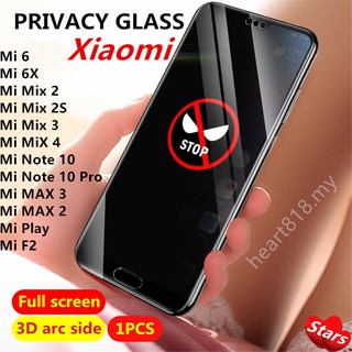 Kính cường lực chống gián điệp / Xiaomi Mi Mix 2 2S 3 4 / Xiaomi Mi Note 10 Pro / Xiaomi Mi MAX 3 2 / Xiaomi Mi 6 6X F2 Play