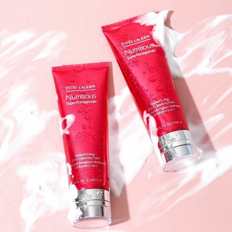 SỮA RỬA MẶT LỰU ĐỎ MỚI ESTEE LAUDER NUTRITIOUS SUPER-POMEGRANATE RADIANT ENERGY 2-IN-1 CLEANSING FOAM 30ML