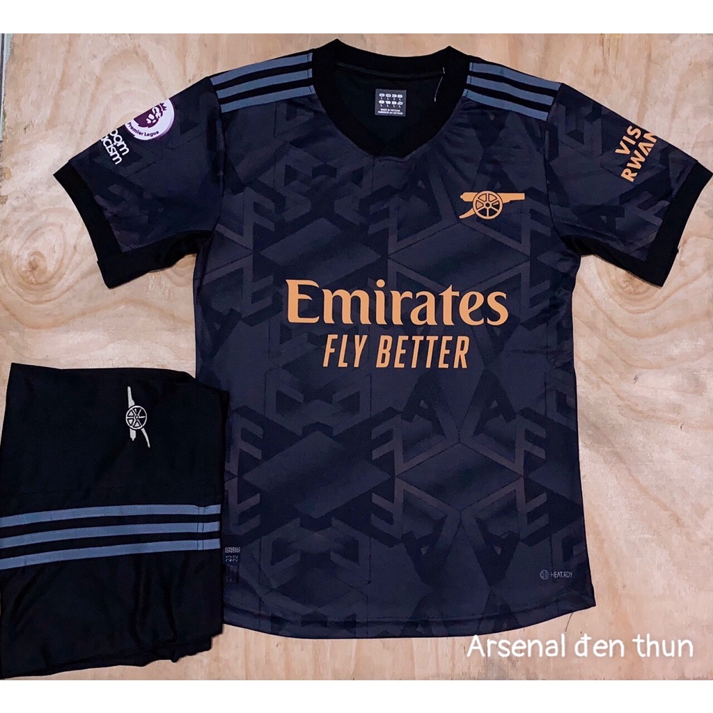 Bộ quần áo bóng đá CLB arsenal đen hàng thun 2022 🏆