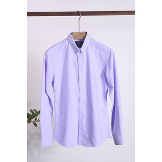 Sơ Mi Nam Dài Tay Công Sở - VENISCE - Màu TÍm Nhạt Cúc Bộ Cổ Thường, Lua Cao Cấp .