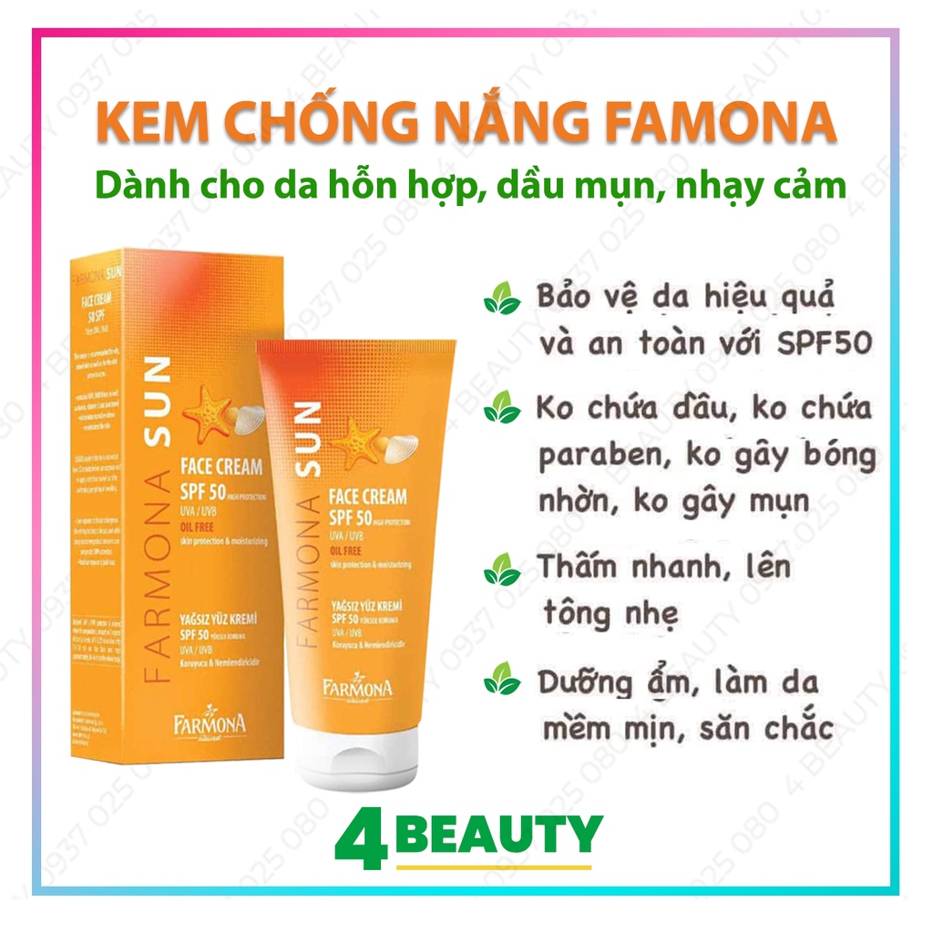 Kem Chống Nắng Farmona Sun Face Cream SPF 50 Oil Free