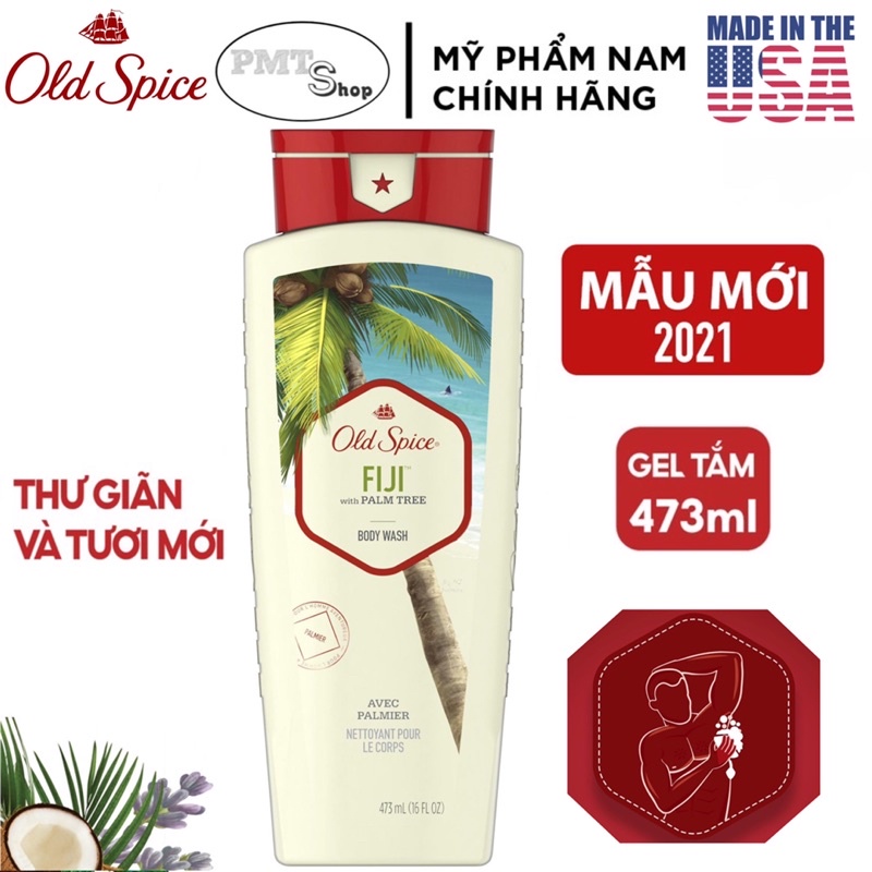 [USA] Sữa tắm nam Gel Old Spice 473ml Timber | Bearglove | Fiji | Wolfthorn | Pure Sport | Tắm gội 2in1 532ml - Mỹ