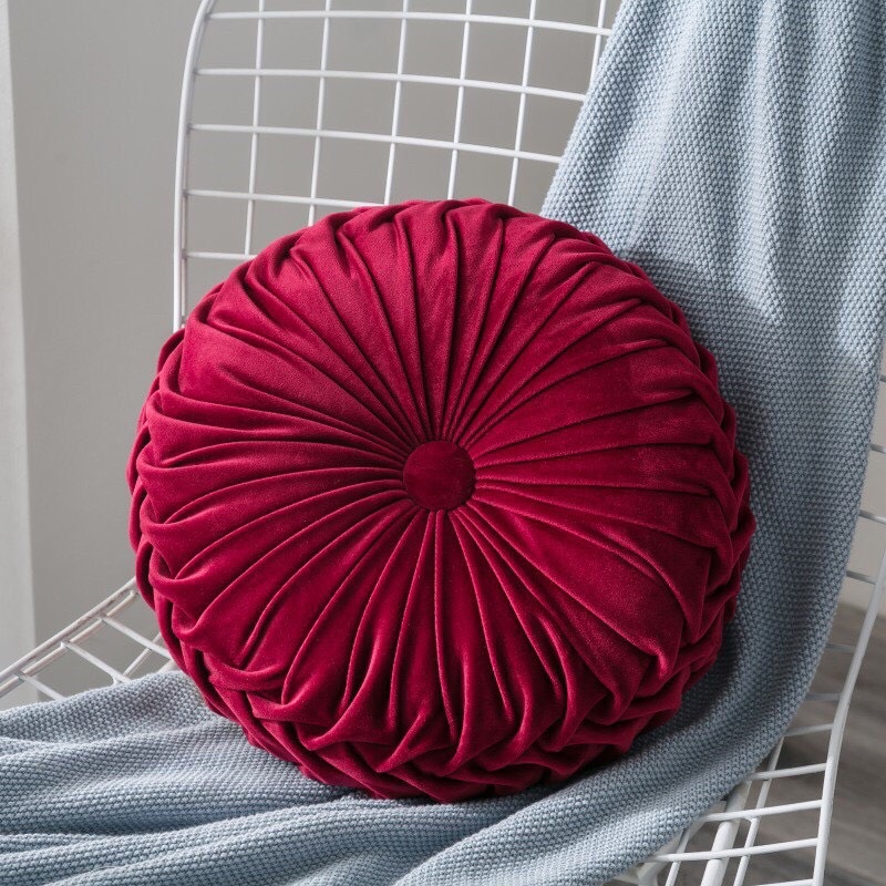Gối Tựa Hoa Bí VINTAGE Sắc Màu Cho Phòng Khách, Gối Tựa Lưng Sofa Bí Ngô trang trí vải nỉ nhung kích thước 40cm