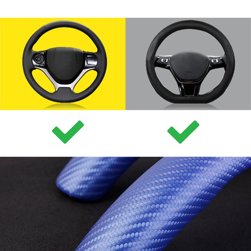 Set 2 Vỏ Bọc Vô Lăng Xe Hơi Bằng Sợi Carbon Chống Trượt