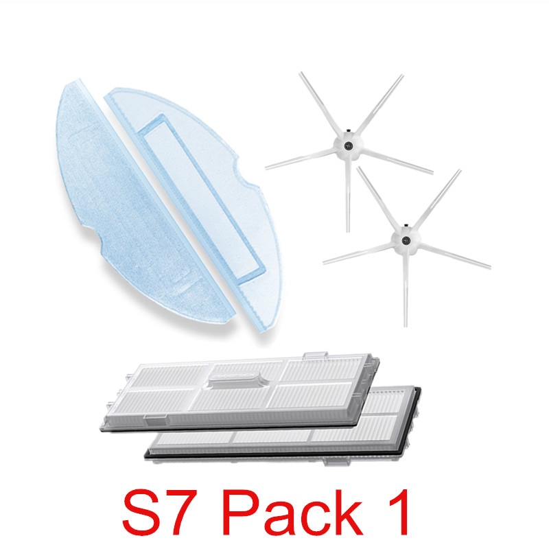 Authentic Roborock S7 / S7 MaxV Ultra / G10s phụ kiện đích thực + vải lau + bàn chải chính có thể tháo rời + bàn chải phụ + bộ lọc có thể giặt được